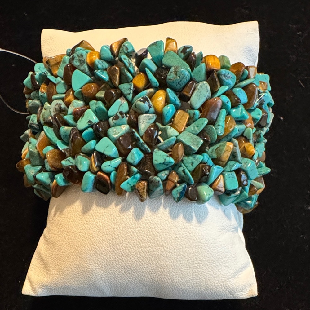 Turquoise and Tiger Eyes Beaded Bracelet